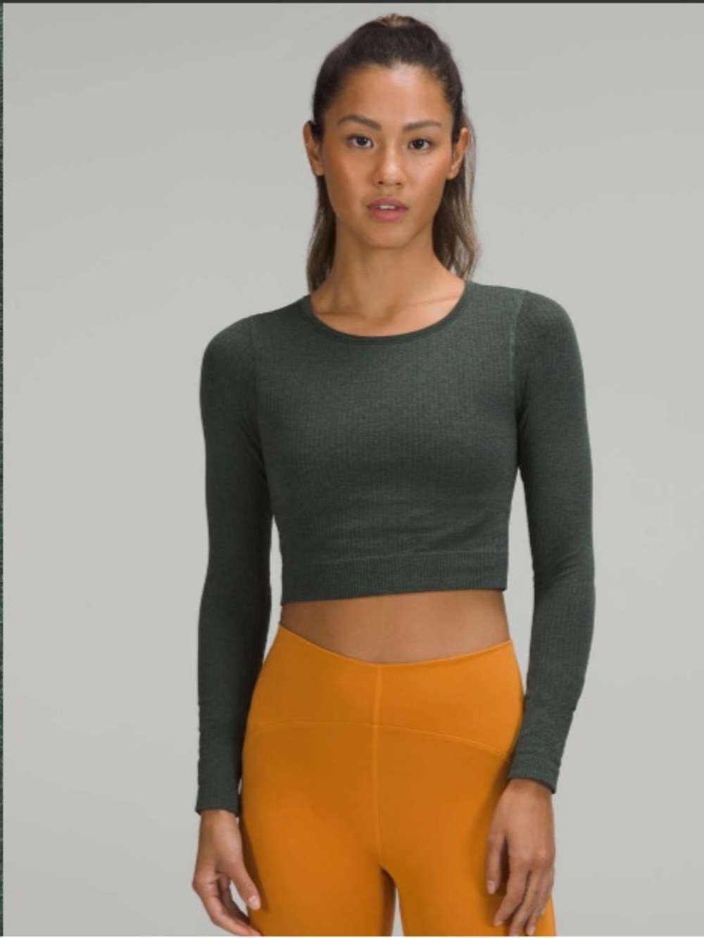 Moving Sale! Lululemon Ebb to Street Long Sleeve Shirt Sz 10 Green Like New